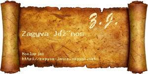 Zagyva János névjegykártya