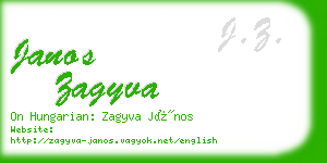 janos zagyva business card